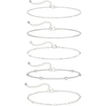 LEXODY Silver/Gold Anklets for Women, Sterling Silver Evil Eye Ankle Bracelets for Women Trendy Dainty Waterproof Anklets Set Adjustable Layered Anklet Bracelets for Women Silver Jewelry Gift