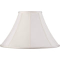 Off-White Shantung Large Lamp Shade 7" Top X 18" Bottom X 10.5" High X 12" Slant (Spider) Replacement With Harp And Finial