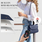 Befen Genuine Leather Saddle Crossbody Bags For Women With Rfid Blocking, Small Flap Cross Body Purse Hangbags