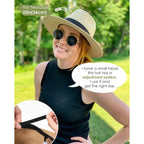 FURTALK Womens Mens Wide Brim Straw Panama Hat Fedora Summer Beach Sun Hats UPF Straw Hat for Women Khaki