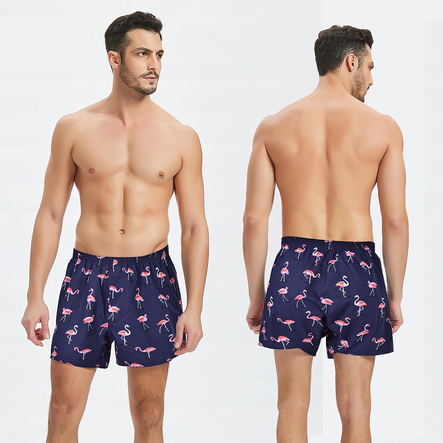 Mens Boxer Shorts Funny Boxers Sleep Short Plaid Cotton Loose Woven Boxers For Men Small Medium Large
