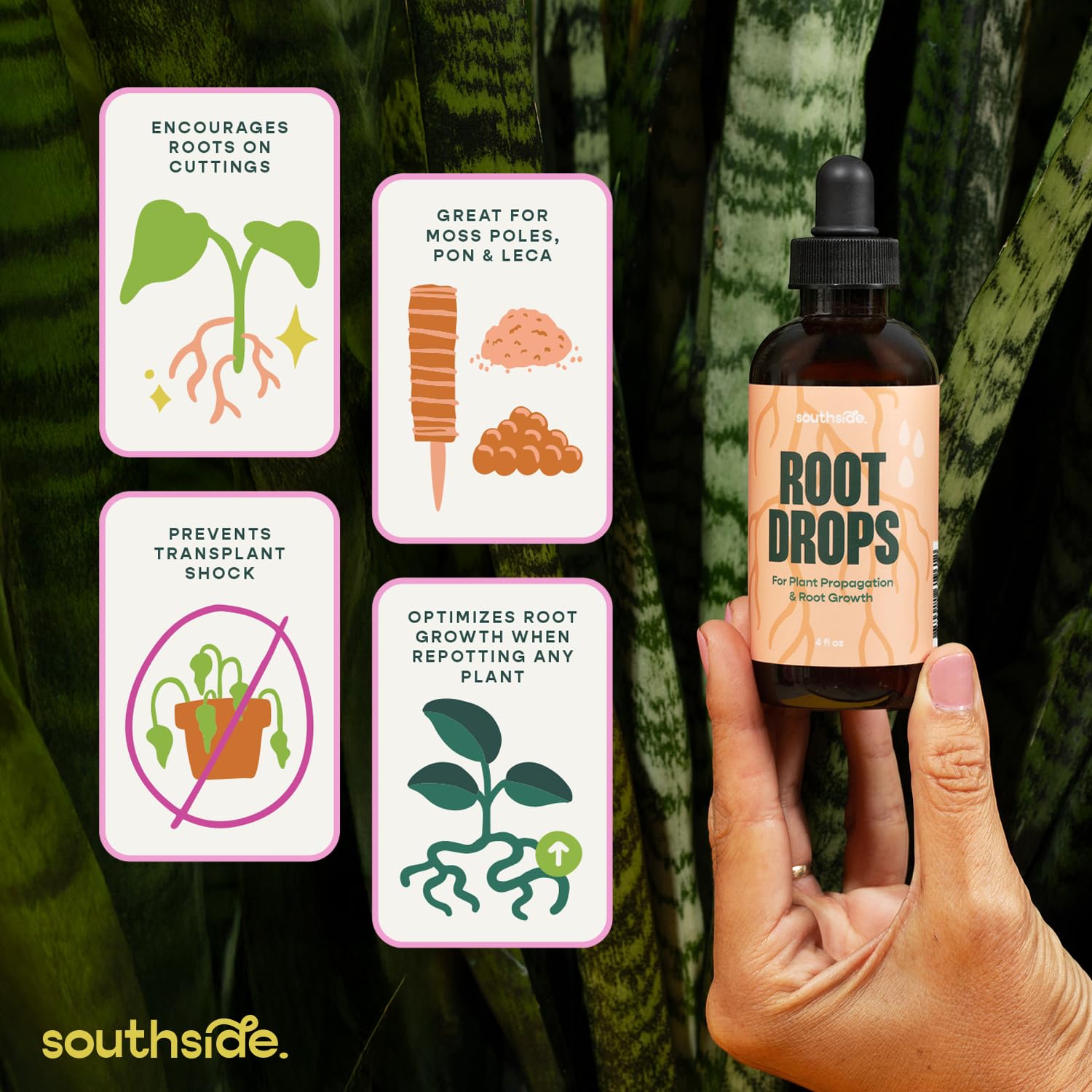 Root Drops - Liquid Rooting Hormone For Cuttings | Fast Propagation Drops, Stronger Roots, Less Shock | Works In Water, Soil, Leca, Moss| For All Indoor Houseplants Like Pothos, Monstera, Philodendron