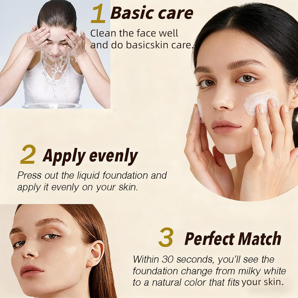 Adaptive Foundation - Color-Changing Liquid Makeup with SPF 50 & Hydrating Concealer - Long-Lasting, Water-Resistant, Natural Demi-Matte Finish - 1.05 fl oz