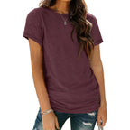 Women's Soft Basic Short Sleeve T-Shirt, Round Neck Tops Summer Casual Tee for Spring Shirts Clothes Everyday Wear