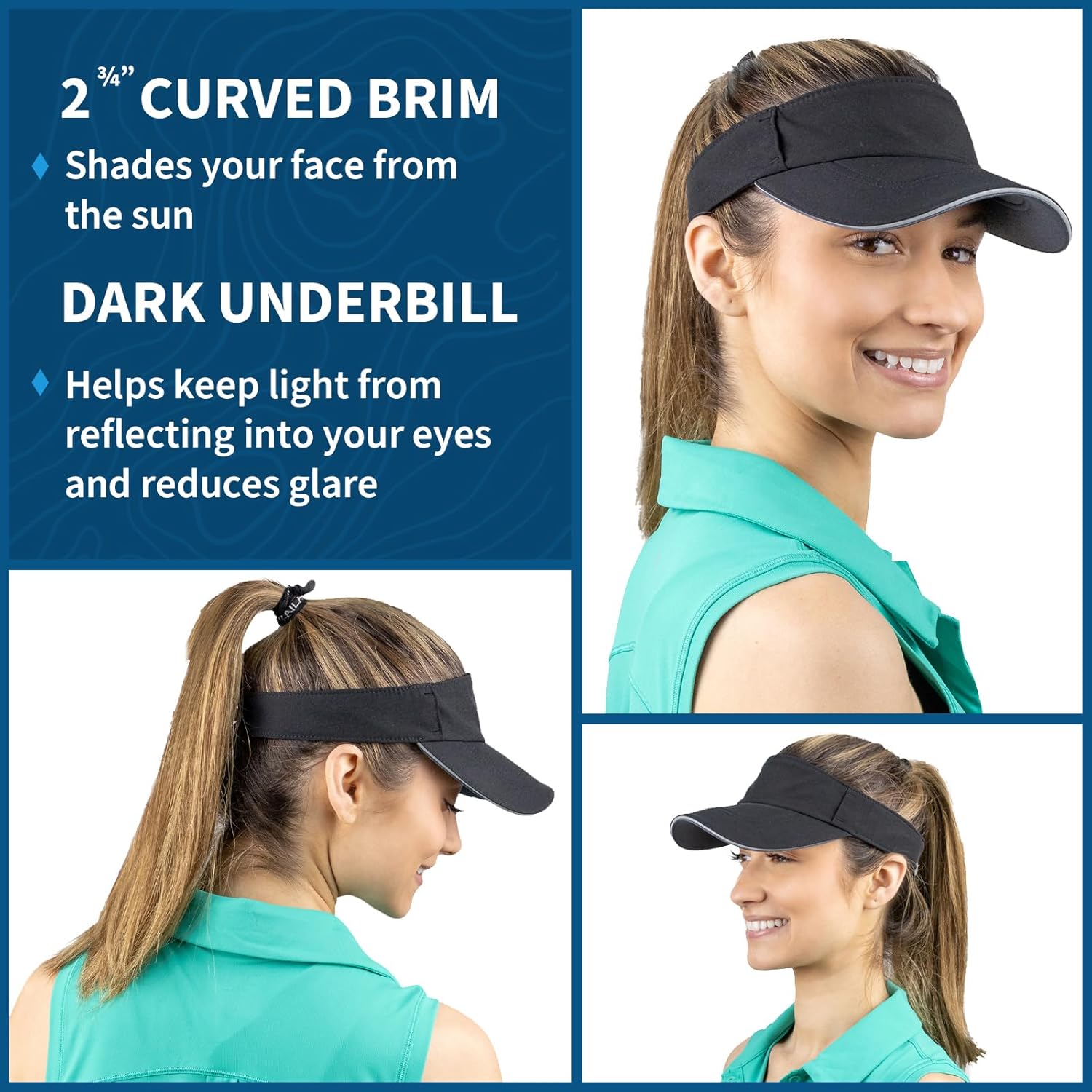 TrailHeads Sun Visor Hat for Women - Recycled Running Visors for Women - Tennis, Golf, Softball, Summer - Women's Visors