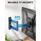 Pipishell Tv Wall Mount For Most 26 32 50 55-60 Inch Tvs, Full Motion Tv Mount With Swivel, Tilt & Extension, Single Stud Wall Mount Bracket Holds Up To 77 Lbs, Max Vesa 400X400Mm, Pimf11