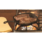 Lodge Square Cast Iron Grill Pan 10.5 Inches - Pre-Seasoned Square Skillet - Ridged Burger Grill Pan - Even Heat Distribution - PFAS-Free Non-Toxic Cookware