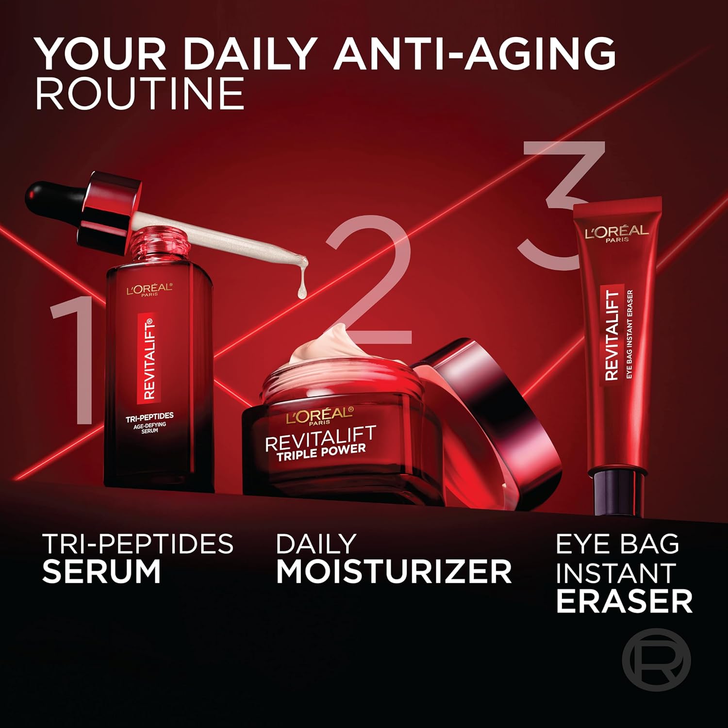 L'Oreal Paris Revitalift Triple Power Anti-Aging Face Moisturizer, Pro Retinol, Hyaluronic Acid & Vitamin C To Reduce Wrinkles, Firm & Brighten Skin, 2.55 Oz