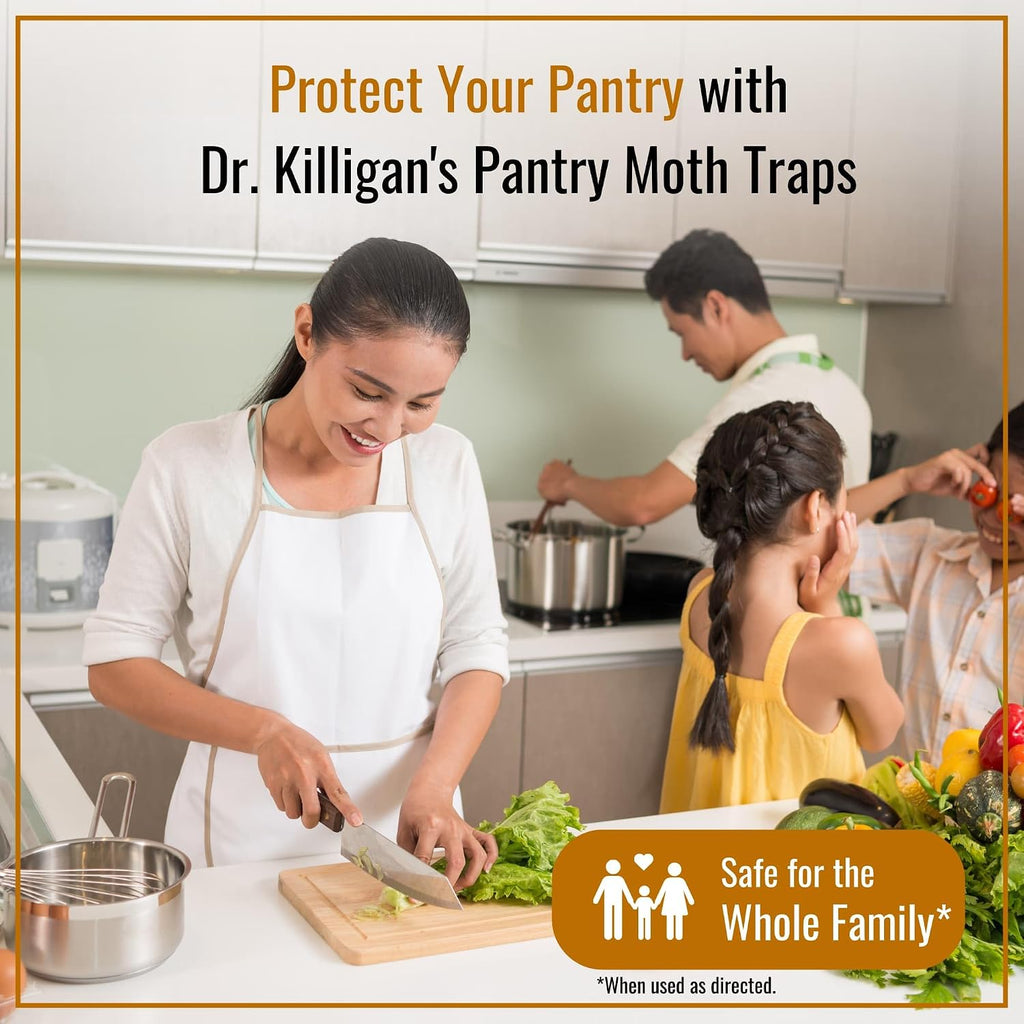Dr. Killigan'S 6-Pack Pantry Moth Traps With Pheromones Prime - Premium Patented Double Strength Sticky Indian Meal Moth Traps For Kitchen And Pantry