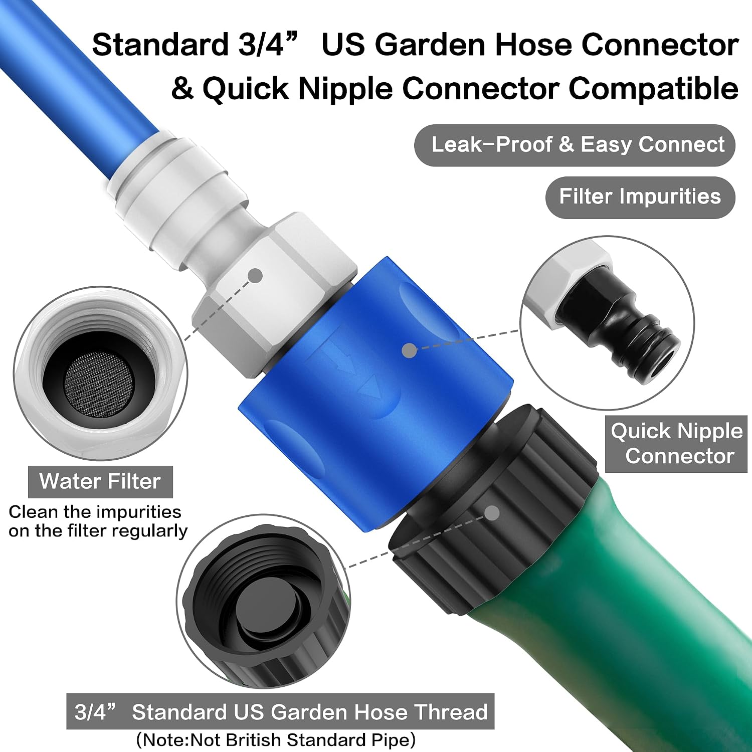Upgraded Misters For Outside Patio, 3-Way Fine-Mist Leak-Proof Hose Mister Misting System, 6.6Ft Patio Mister For Cooling Outdoor, Cobra Mist Stand For Greenhouse Chicken Dog Pool Trampoline