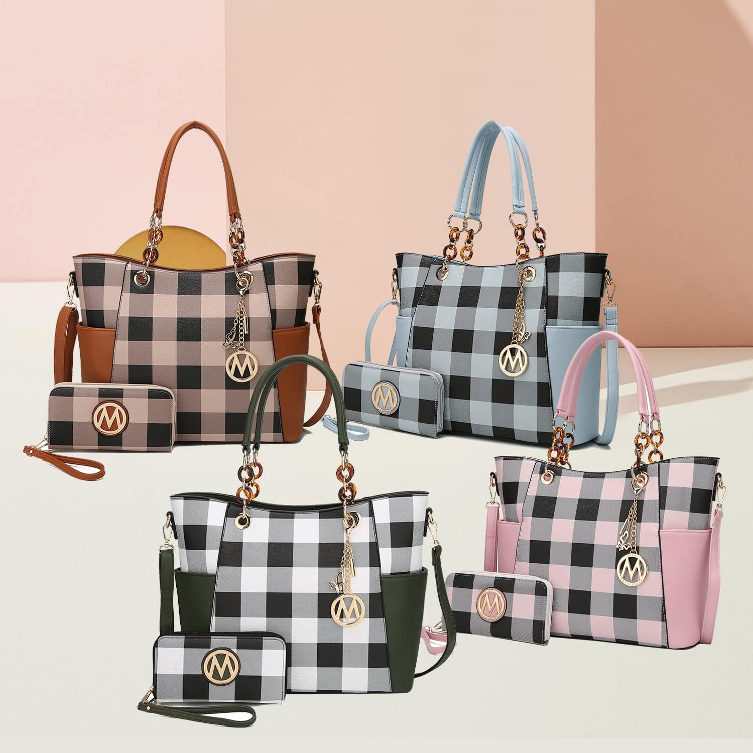 MKF Collection Tote Bag for Women, Handbag Set with Wallet-Top-Handle Bag Vegan Leather Purse by Mia K