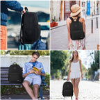 Yamtion Black Backpack For Women Men,Casual School Backpack Teen Boys And Girls 15.6 Inch Laptop Bookbag With Usb Charger For College High School Travel Business