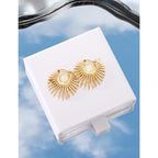 Statement Gold Earrings for Women - 18K Real Gold Plated Trendy Hoop Earrings Non Tarnish Hypoallergenic Gold Jewelry for Womens Fashion Big Earings for Woman
