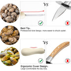 Nonley Oyster Shucking Knife, 2 Pack Oyster Knife Shucker Set With Professional Grade Cut Resistant Gloves, Stainless Steel Seafood Opener Tools
