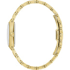 Bulova Marc Anthony Ladies Modern Quadra Diamond Gold Stainless Steel Watch,Black Dial, Style:97P167