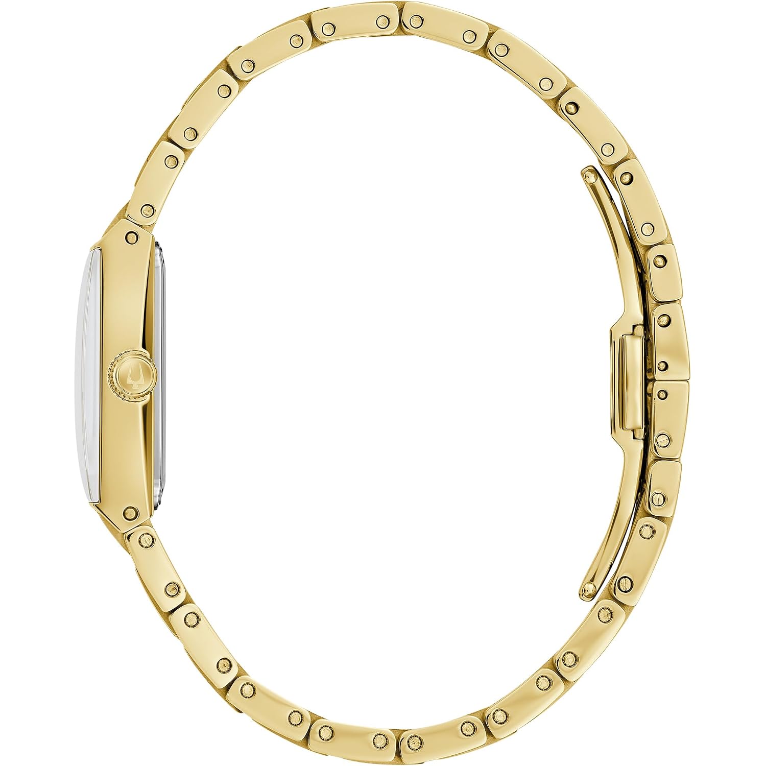 Bulova Marc Anthony Ladies Modern Quadra Diamond Gold Stainless Steel Watch,Black Dial, Style:97P167