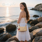 Women'S Straw Woven Shoulder Bag Beach Purse Summer Vacation Tote Handbag