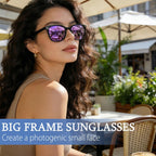 Myiaur Polarized Sunglasses for Women, Square Mirrored Trendy Shades with UV Protection Reduce Glare Sun Glasses