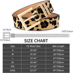 SANSTHS Women's Leather Belt for Jeans Pants Dresses Fashion Ladies Belt Square Gold/Silver Buckle Waist Belt for Women