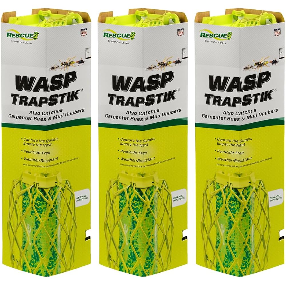 Rescue! Visilure® Trapstik For Wasps, Mud Daubers, Carpenter Bees – 3 Pack