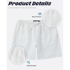 Men'S Casual Shorts Casual Elastic Waist Drawstring 7 Inch Summer Beach Vacation Shorts With Pockets