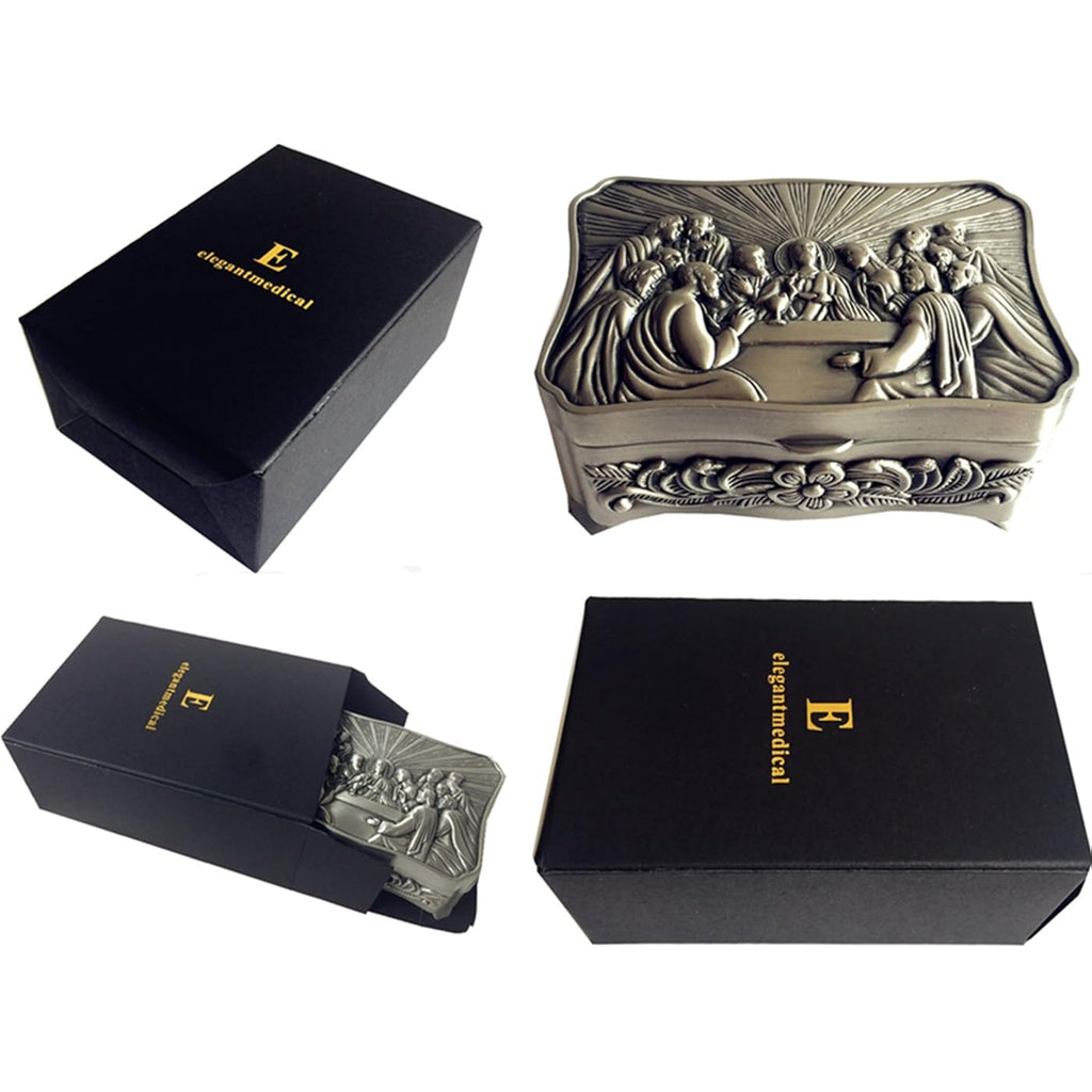 Elegangtmedical handmade White Real Pearl Rose Beads Catholic Rosary Gold Cross Necklace Supper Box