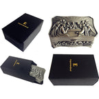 Elegangtmedical handmade White Real Pearl Rose Beads Catholic Rosary Gold Cross Necklace Supper Box