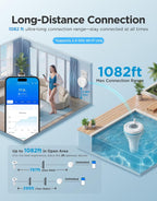 Goveelife Smart Wireless Pool Thermometer P2, With App Easy Read | Digital Pool Thermometer Floating, Ip68 Waterproof, 1082Ft Range, App/Buzzer/Email Alarm, For Swimming Pool/Cold Plunge/Pond