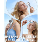 Portable Handheld Fan With Semiconductor Ice Cooling, [Instant Ice Relief], 4000Mah Rechargeable Mini Personal Fan, 5 Speeds, Quiet Usb Travel Fan For Outdoor, Commuting, Summer Heat