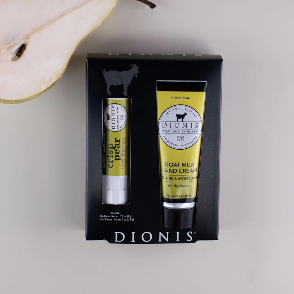 Dionis Goat Milk Crisp Pear Hand Cream and Lip Balm Set