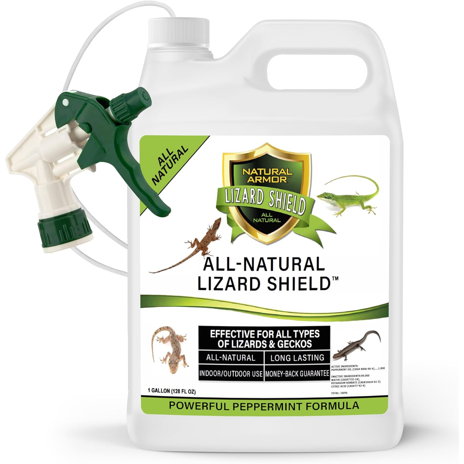 Lizard & Gecko Repellent Spray - Powerful Peppermint Formulation Repels All Types Of Lizards & Geckos And Works Better Than Ultrasonic Gimmicks – 128 Fl Oz - Gallon Ready To Use