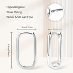 925 Sterling Silver Hoop Earrings for Women Trendy Small Square Hypoallergenic 14K Gold Plated Hoop Earrings Geometric Minimalist Rectangle Hoops Earrings