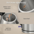 Cosori Electric Kettle, Plastic-Free Interior, Easy to Clean, Automatic Shut Off & Boil-Dry Protection, Stainless Steel Tea Kettle, Hot Water Boiler & Heater, 1.7L, 1500W