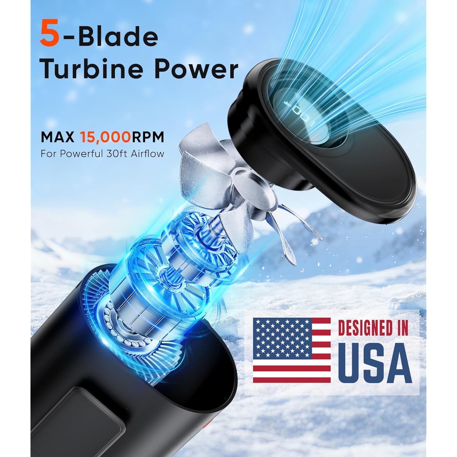Ai Portable Waist Fan, 6-Speed 15,000Rpm Strong Turbo Airflow, 30H Cooling Battery Powered Personal Fan Rechargeable, Wearable Hands-Free Shirt/Belt/Body Fan For Travel, Work, Outdoor, Gift For Men