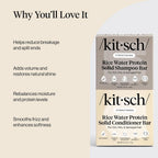 Kitsch Rice Water Protein Solid Shampoo And Conditioner Set For Hair Growth – Strengthening Hair Care Duo W/Rice Protein & Vitamins For Damage Repair – Paraben, Sulfate & Silicone Free, Made In Usa