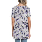 Women's Summer Long Tunic Top To Wear With Leggings Short Sleeve Shirt Loose Fit Dressy