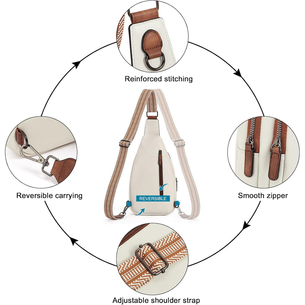 Cluci Crossbody Bags For Women Men,Leather Sling Bag Cross Body Backpack For Woman Gifts For Women Birthday Unique