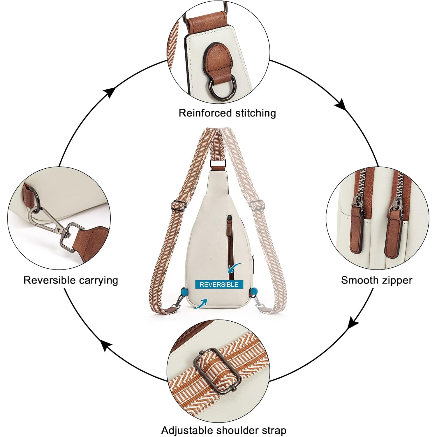 Cluci Crossbody Bags For Women Men,Leather Sling Bag Cross Body Backpack For Woman Gifts For Women Birthday Unique