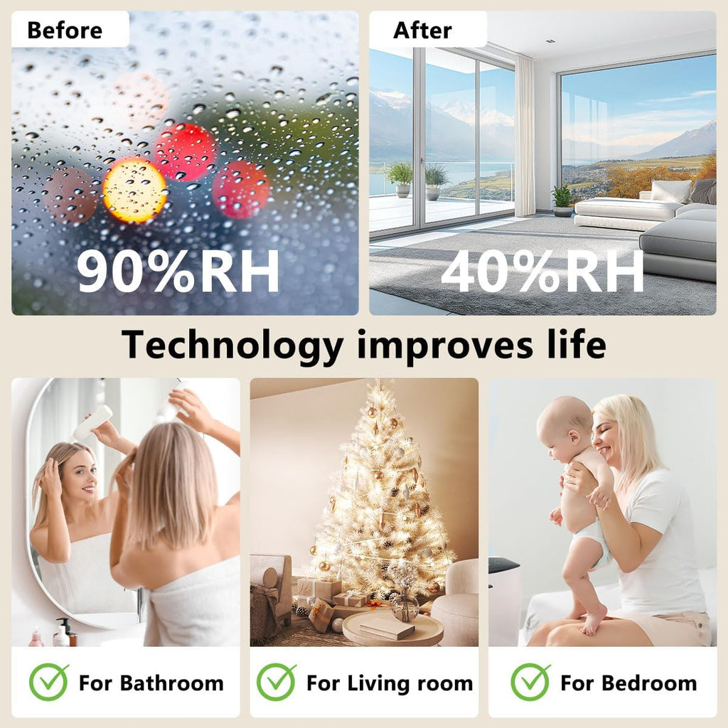 Dehumidifier 1657Ml 58Oz Small Dehumidifier For Home 230 Ft² Safety Dehumidifiers Adjustable 10 Color Lights 5 Timers 3 Setting Modes Auto Shut Off Protection Low Noise For Bedroom Bathroom