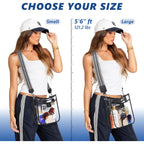 3 Pockets Large Clear Bag For Stadium Events With 2 Long Straps Purse For Women Crossbody Bag Concert Stadium Approved