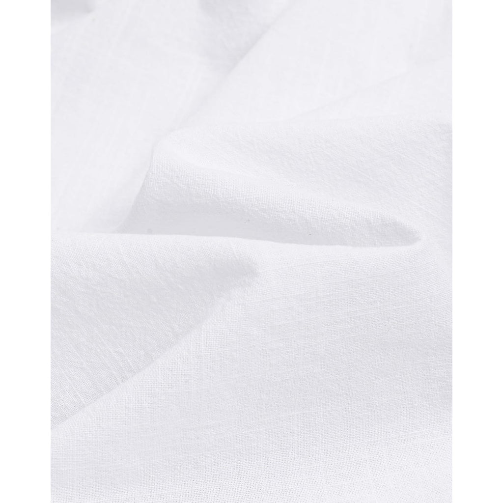 Alimens & Gentle Men'S Cotton Linen Shirts Long Sleeve Button Down Shirt Band Collar Beach Shirts