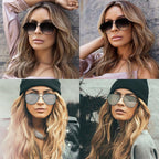 SORVINO Oversized Aviator Sunglasses for Women Men Trendy Retro Bulk Shade Black Faded Sun Glasses Classic UV Protection