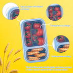 Dosewart 2-Compartment Reusable Snack Containers With Lids, Wheat Straw Reusable Snack Packs For Food Storage Meal Prep On-The-Go Snacking(3Pack)