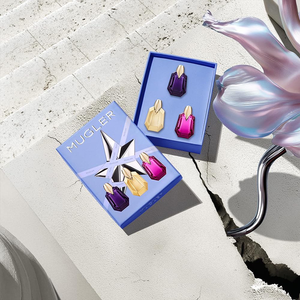 Mugler Alien Womens Perfume Discovery Set ($55.60 Value) - With Alien Eau de Parfum, Goddess & Pulp - 0.2 Fl Oz Mini Bottles - Perfect For Travel & Trial