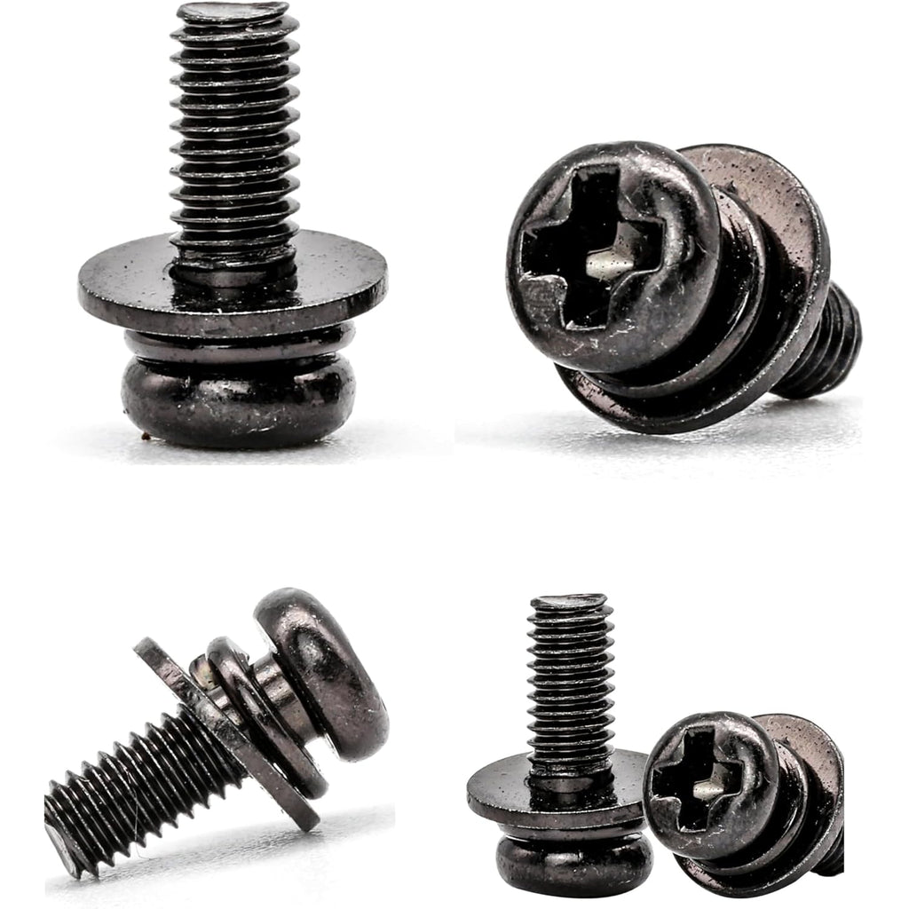 20 Pcs Vesa Screws, Vesa Compatible M4X10Mm Tv/Monitor Wall Mount Screws For 75X75Mm And 100X100Mm Brackets. Phillips Head M4 X 10Mm Black With Washers