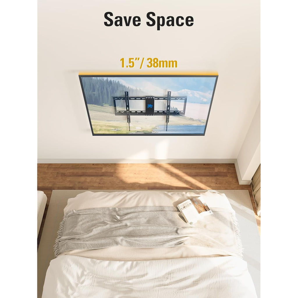 Mounting Dream TV Wall Mount for Most 37-75 Inch TVs up to 132lbs, Tilt TV Mount Fit 16", 18", 24" Studs, Max Vesa 600 x 400mm, Low Profile Flat Wall Mount TV Bracket, US-Based Customer Service