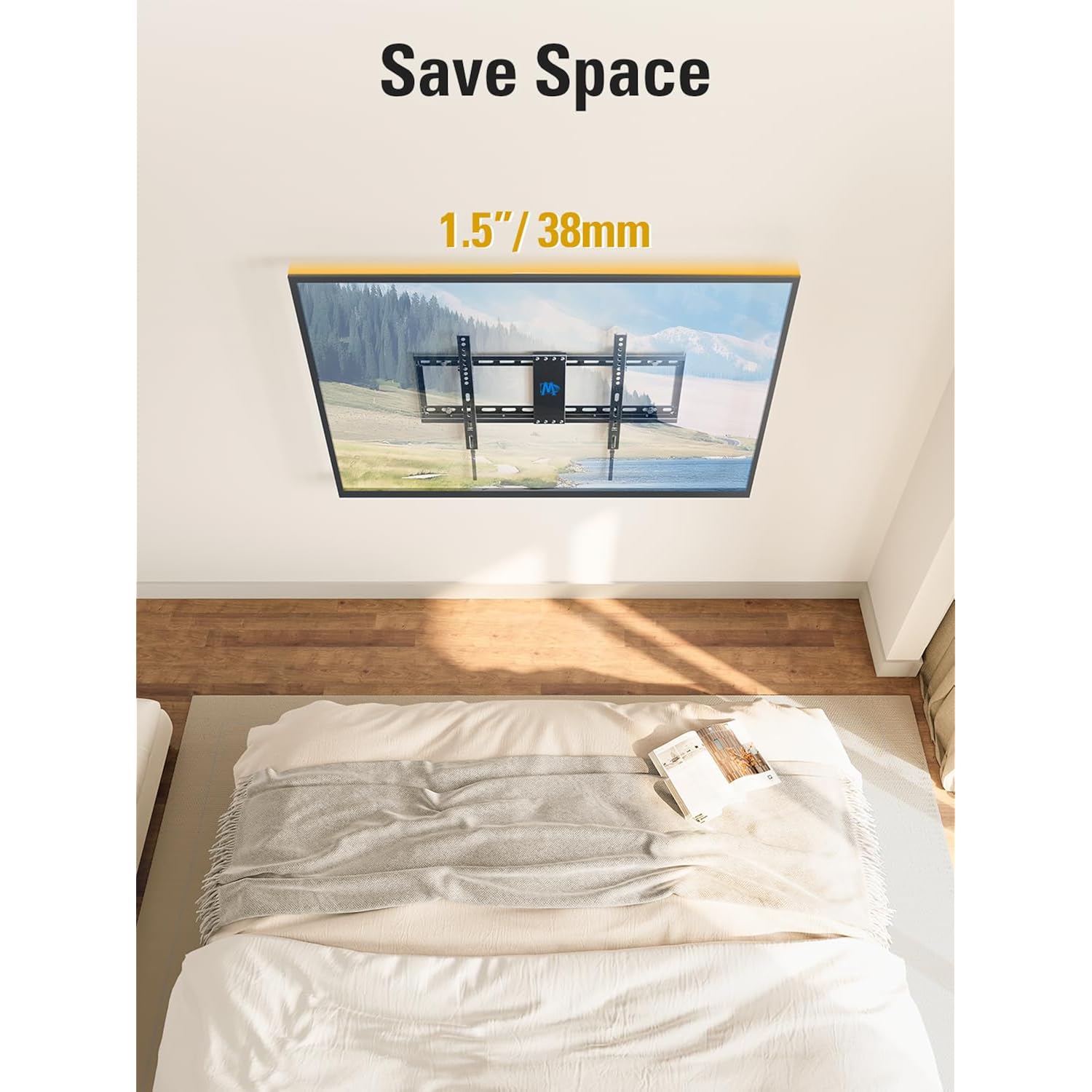 Mounting Dream TV Wall Mount for Most 37-75 Inch TVs up to 132lbs, Tilt TV Mount Fit 16", 18", 24" Studs, Max Vesa 600 x 400mm, Low Profile Flat Wall Mount TV Bracket, US-Based Customer Service