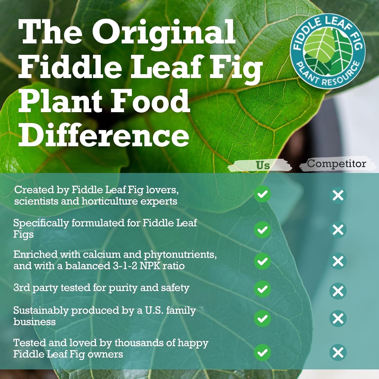 Fiddle Leaf Fig Plant Food, 3-1-2 Npk Liquid Fertilizer For Ficus, 8 Oz