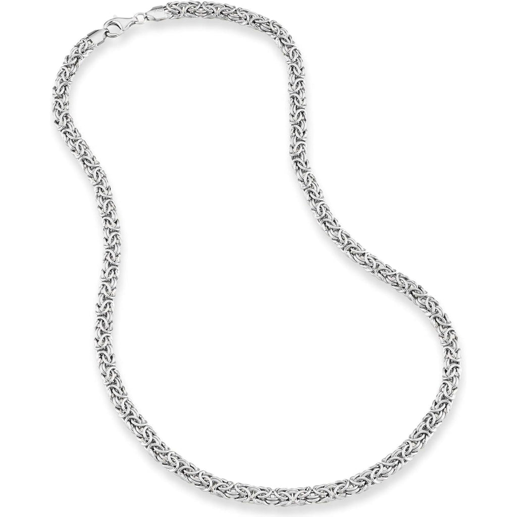 Miabella 925 Sterling Silver Italian Byzantine Necklace for Women, Handmade in Italy