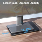 Perlesmith Universal Swivel Tv Stand For 32-75 Inch Tvs, Table Top Tv Stand Base Up To 99 Lbs, 4 Height Adjustable Universal Tv Legs With Tempered Glass Base, Max Vesa 600X400Mm, Pstvs02-N1